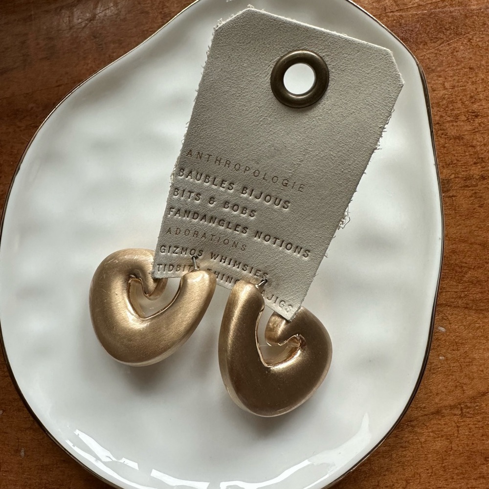 Anthropologie Chunky Gold Post Back Earrings NWT!